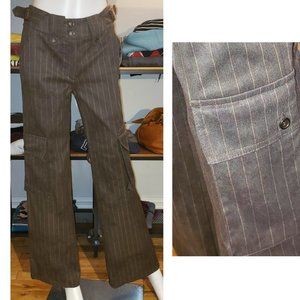 NWT brown pinstripe cargo pants size 6